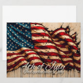 Vintage Amerikaanse vlag kunst voor 4 juli (Voorkant / Achterkant)
