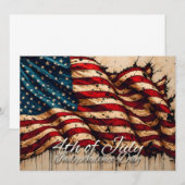 Vintage Amerikaanse vlag kunst voor 4 juli (Voorkant / Achterkant)