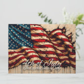 Vintage Amerikaanse vlag kunst voor 4 juli (Staand voorkant)