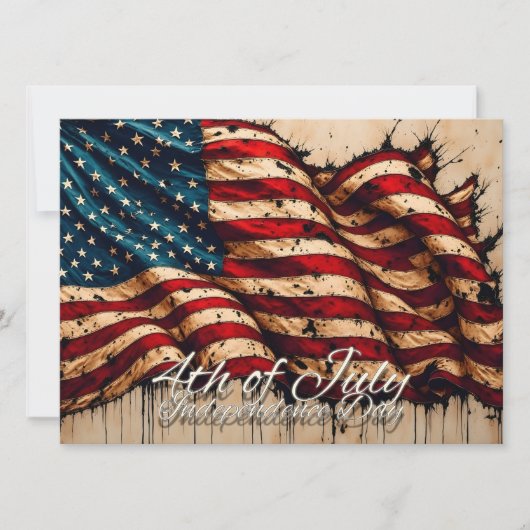 Vintage Amerikaanse vlag kunst voor 4 juli (Voorkant)