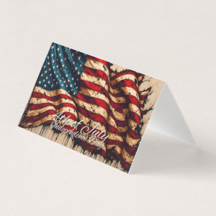 Vintage Amerikaanse vlag kunst voor 4 juli Kaart