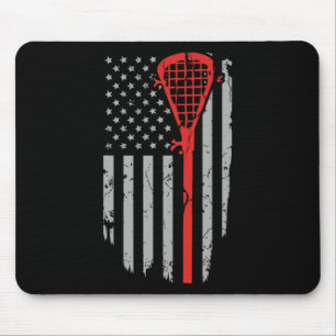 Vintage Amerikaanse Vlag Lacrosse Jeugd Kleding Muismat