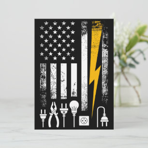 Vintage Amerikaanse Vlag Lineman elektricien geree Kaart