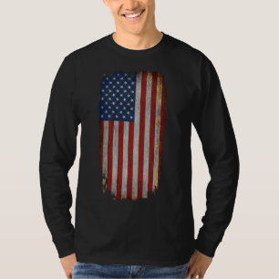Vintage Amerikaanse vlag met afwerking T-shirt