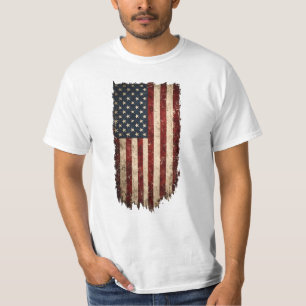Vintage Amerikaanse vlag met patriootse Amerikaans T-shirt