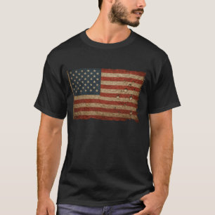 Vintage Amerikaanse vlag met tekenen van strijd – T-shirt
