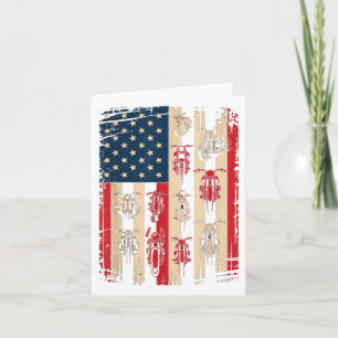 Vintage Amerikaanse Vlag Motorrijder Usa 4 juli Kaart
