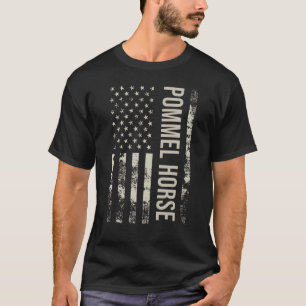 Vintage Amerikaanse Vlag Paard Voltige T-shirt
