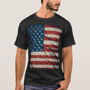 Vintage Amerikaanse vlag Patriottische Amerikaanse T-shirt