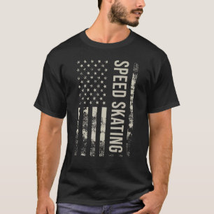 Vintage Amerikaanse Vlag Snelschaatsen T-shirt
