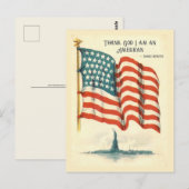 Vintage Amerikaanse Vlag Standbeeld Liberty Blank Briefkaart (Voorkant / Achterkant)