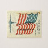 Vintage Amerikaanse Vlag Standbeeld van de Vrijhei Legpuzzel (Horizontaal)