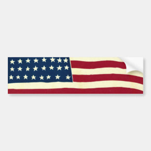 Vintage Amerikaanse vlag, sterren en strepen Bumpersticker