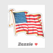 Vintage Amerikaanse vlag Sticker (Vel)
