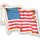 Vintage Amerikaanse vlag Sticker (Voorkant)