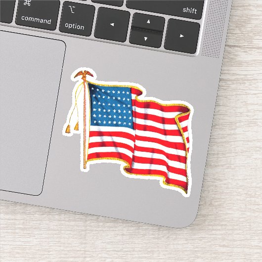 Vintage Amerikaanse vlag Sticker (Detail)