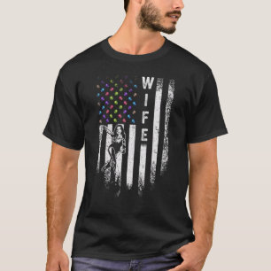 Vintage Amerikaanse Vlag Trots Bowling Vrouw Bowle T-shirt