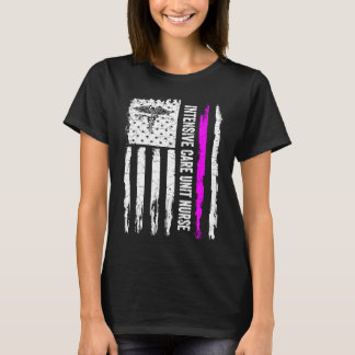 Vintage Amerikaanse Vlag Trots ICU Intensieve Zorg T-shirt
