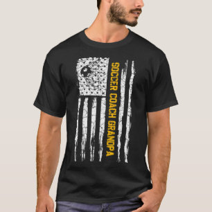 Vintage Amerikaanse Vlag Trots Voetbal Coach Opa S T-shirt