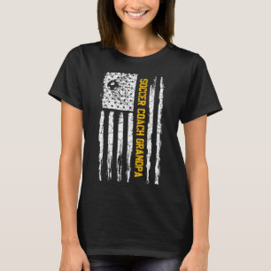 Vintage Amerikaanse Vlag Trots Voetbal Coach Opa S T-shirt