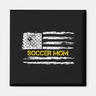 Vintage Amerikaanse Vlag Trots Voetbal Moeder Voet Magneet
