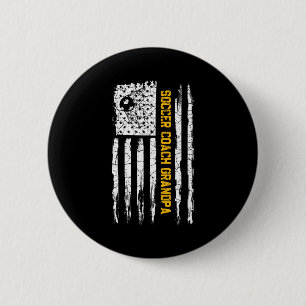 Vintage Amerikaanse Vlag Trots Voetbalcoach Opa S Ronde Button 5,7 Cm