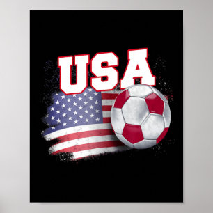 Vintage Amerikaanse Vlag Usa Voetbal T S Poster