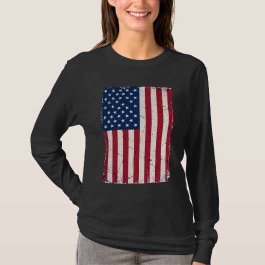 Vintage Amerikaanse Vlag Vector T-shirt Desi (Voorkant)
