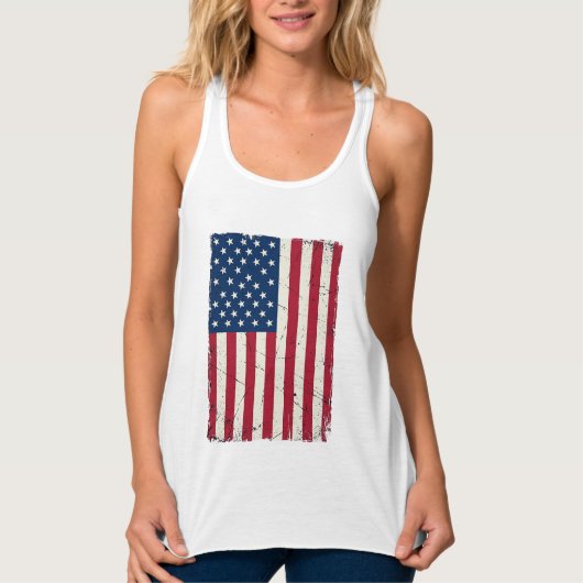 Vintage Amerikaanse Vlag Vector T-shirt Desi (Voorkant)