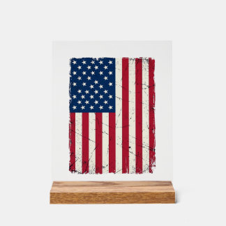 Vintage Amerikaanse Vlag Vector T-shirt Desi Acryl Bord