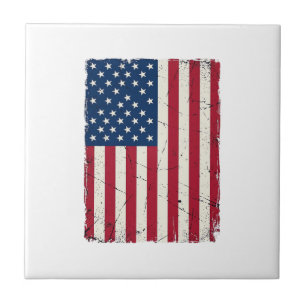 Vintage Amerikaanse Vlag Vector T-shirt Desi Tegeltje