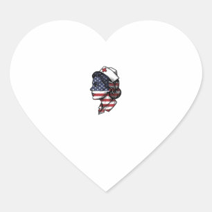 Vintage Amerikaanse Vlag Verpleegster Profiel Vect Hart Sticker