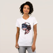Vintage Amerikaanse Vlag Verpleegster Profiel Vect T-shirt (Voorkant volledig)