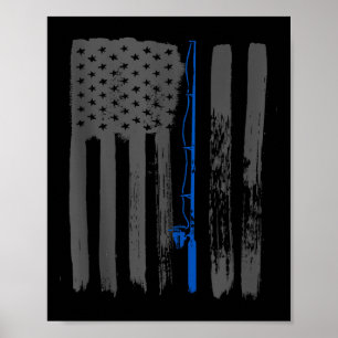 Vintage Amerikaanse Vlag Vis Shirt Vis Tank Top Poster