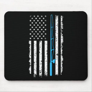 Vintage Amerikaanse Vlag Vissersstok Korte Mouwen Muismat
