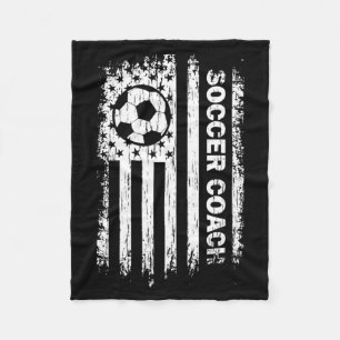 Vintage Amerikaanse Vlag Voetbal Coach Voetbal Fan Fleece Deken