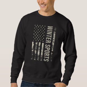 Vintage Amerikaanse Vlag Wintersport Premium Trui