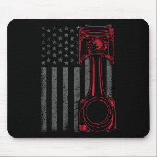 Vintage Amerikaanse Vlag Zuiger Grappige Spierauto Muismat