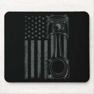 Vintage Amerikaanse Vlag Zuiger Grappige Spierauto Muismat
