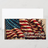 Vintage Amerikaanse vlagkunst voor 4 juli (Voorkant / Achterkant)