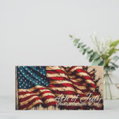 Vintage Amerikaanse vlagkunst voor 4 juli (Staand voorkant)