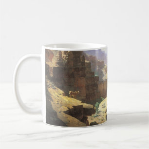 Vintage Amerikaanse Westerse Kunst, Grand Canyon d Koffiemok