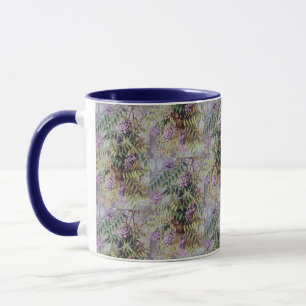 Vintage Amerikaanse Wisteria Paarse Bloemen Bloemi Mok