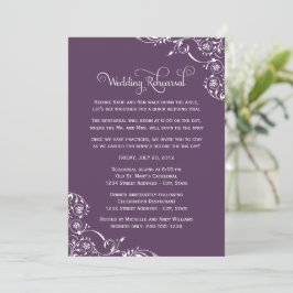 Vintage Amethyst Wedding Rehearsal and Dinner Kaart