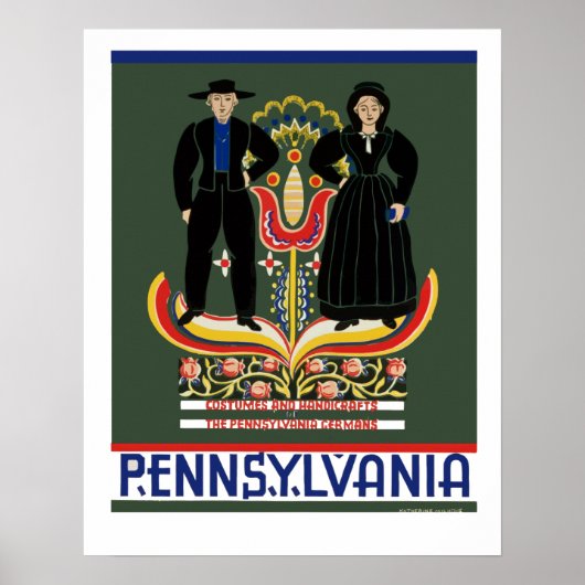 Vintage Amish Pennsylvania Travel Poster (Voorkant)