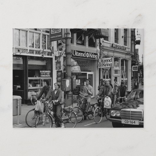 Vintage Amsterdam Holland Bikers Briefkaart (Voorkant)