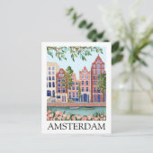 Vintage Amsterdam Nederland Architectuur Bloemmoti Briefkaart (Staand voorkant)