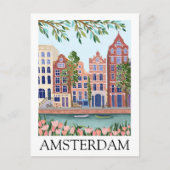 Vintage Amsterdam Nederland Architectuur Bloemmoti Briefkaart (Voorkant)