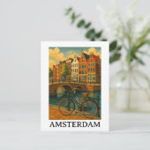Vintage Amsterdam – Retro Travel Design Briefkaart (Staand voorkant)