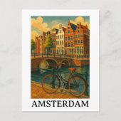 Vintage Amsterdam – Retro Travel Design Briefkaart (Voorkant)